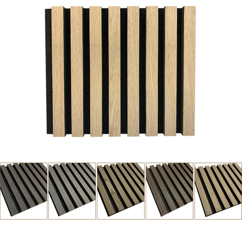 Modern Acoustic Anti Sound Absorption Proofing Wooden Design Wood Slat Polyester Fiber Wall Panel