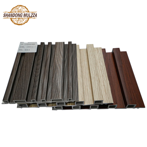 Waterproof 3D Fluted WPC Louver Wallboard PVC Wall Decoration PVC Wooden Louver Panel