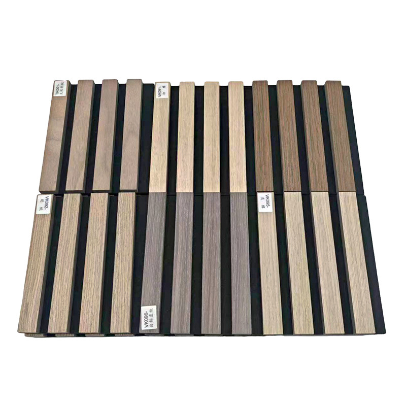 Wall Decoration Soundproof Fence Sound Absorption Wood Wool Decoration Walnut Acoustic Panel